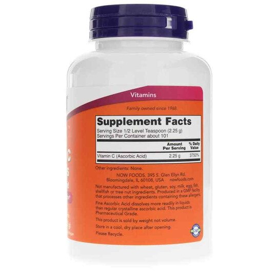 Vitamin C Crystals Ascorbic Acid Powder, NOW